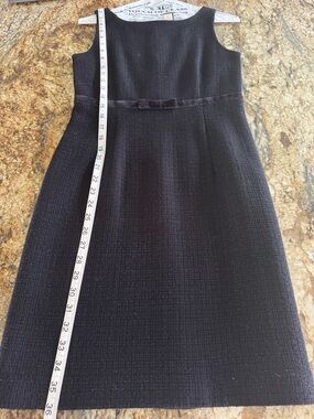 GAP Black Textured Sleeveless Mini Dress with Waist Bow